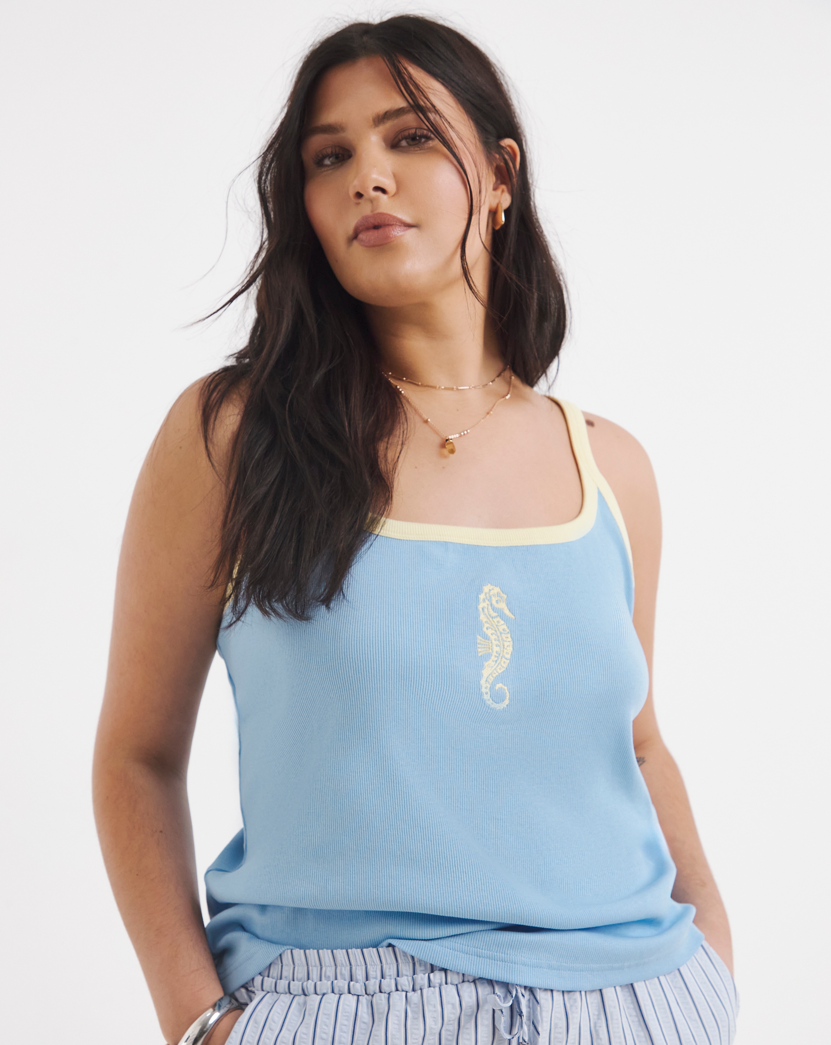 New In - Embroidered Seahorse Vest