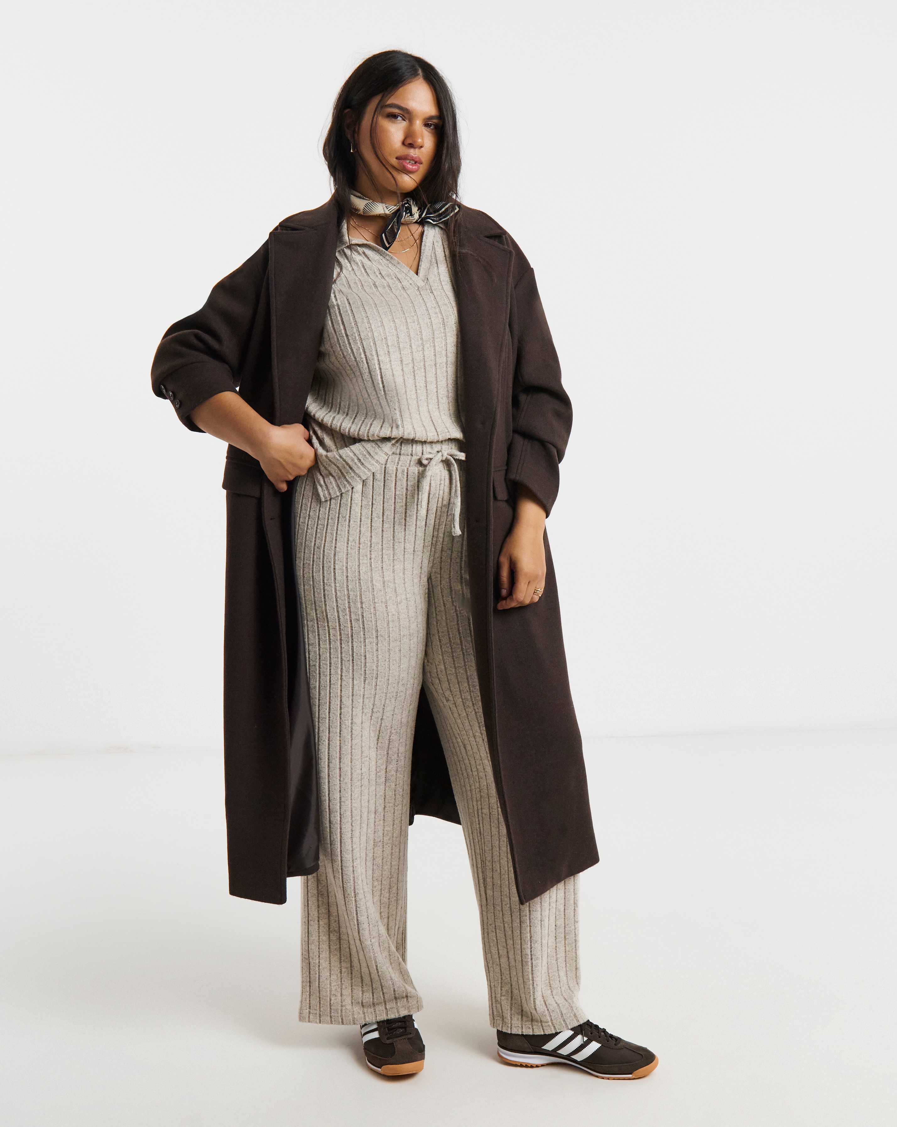 New In - Cut & Sew Rib Wide Leg Joggers