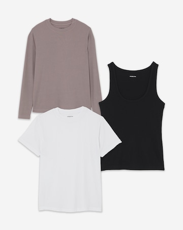 Black, White & Grey 3 Pack Mixed Tops