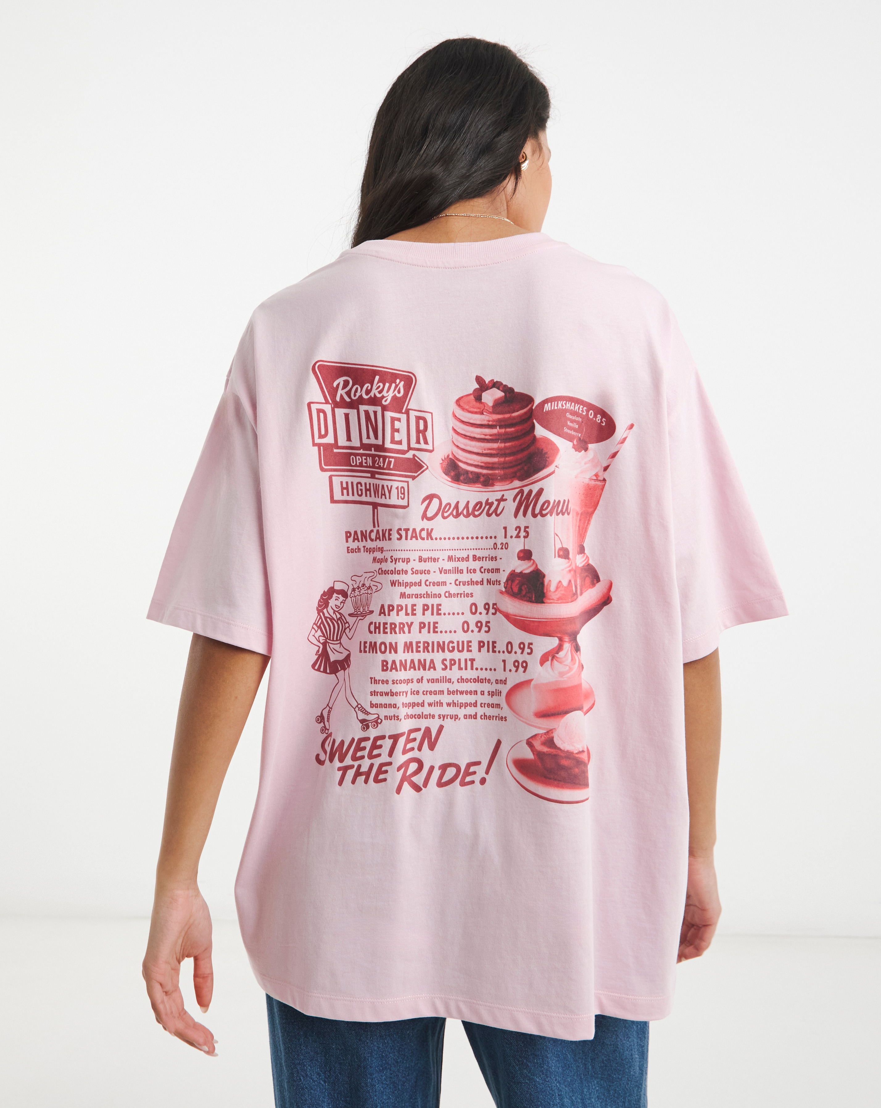 New In - Rocky's Diner Oversized Graphic T-Shirt