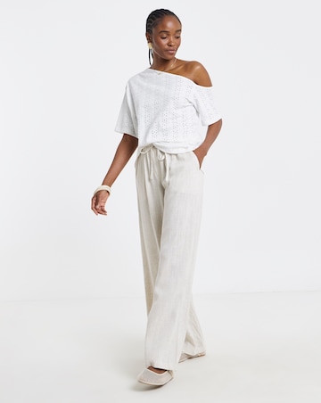 SImply Be White Off The Shoulder Broderie Top