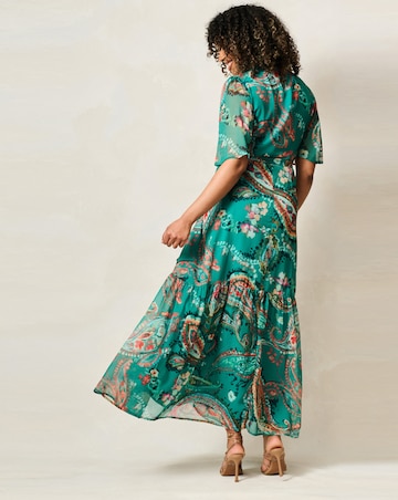Hope & Ivy Reese Flutter Sleeve Maxi Wrap Dress