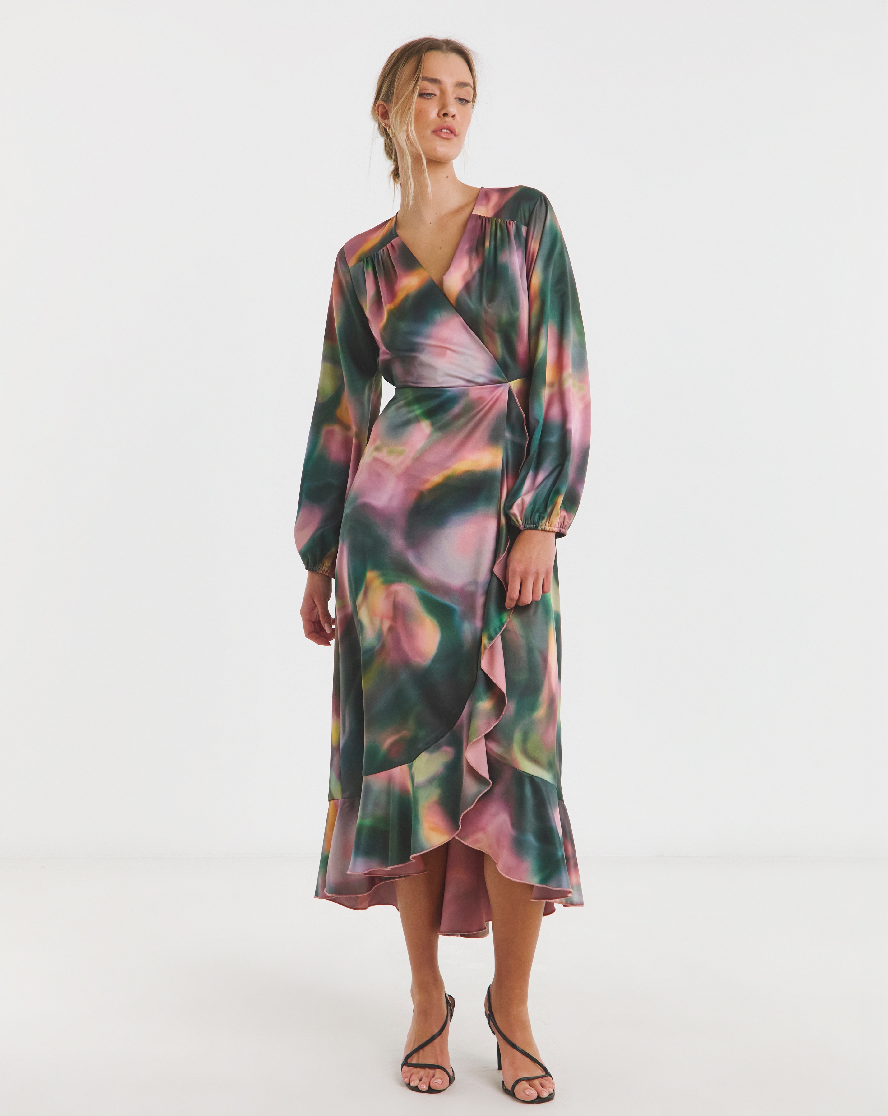 Flounce London Wrap Midaxi Dress