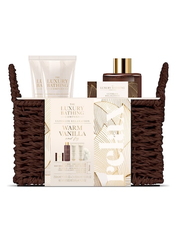 The Luxury Bathing Company Woven Basket Set - Warm Vanilla & Fig