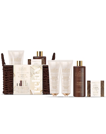 The Luxury Bathing Company Woven Basket Set - Warm Vanilla & Fig