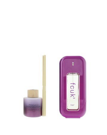 French Connection Peony and Almond Blossom Diffuser and FCUK 3 100ml Twin Pack
