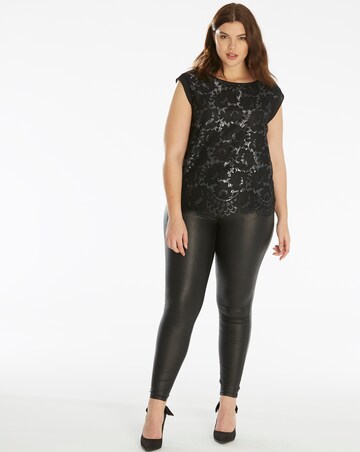 Oasis Curve Metallic Lace Top