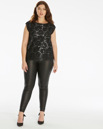Oasis Curve Metallic Lace Top
