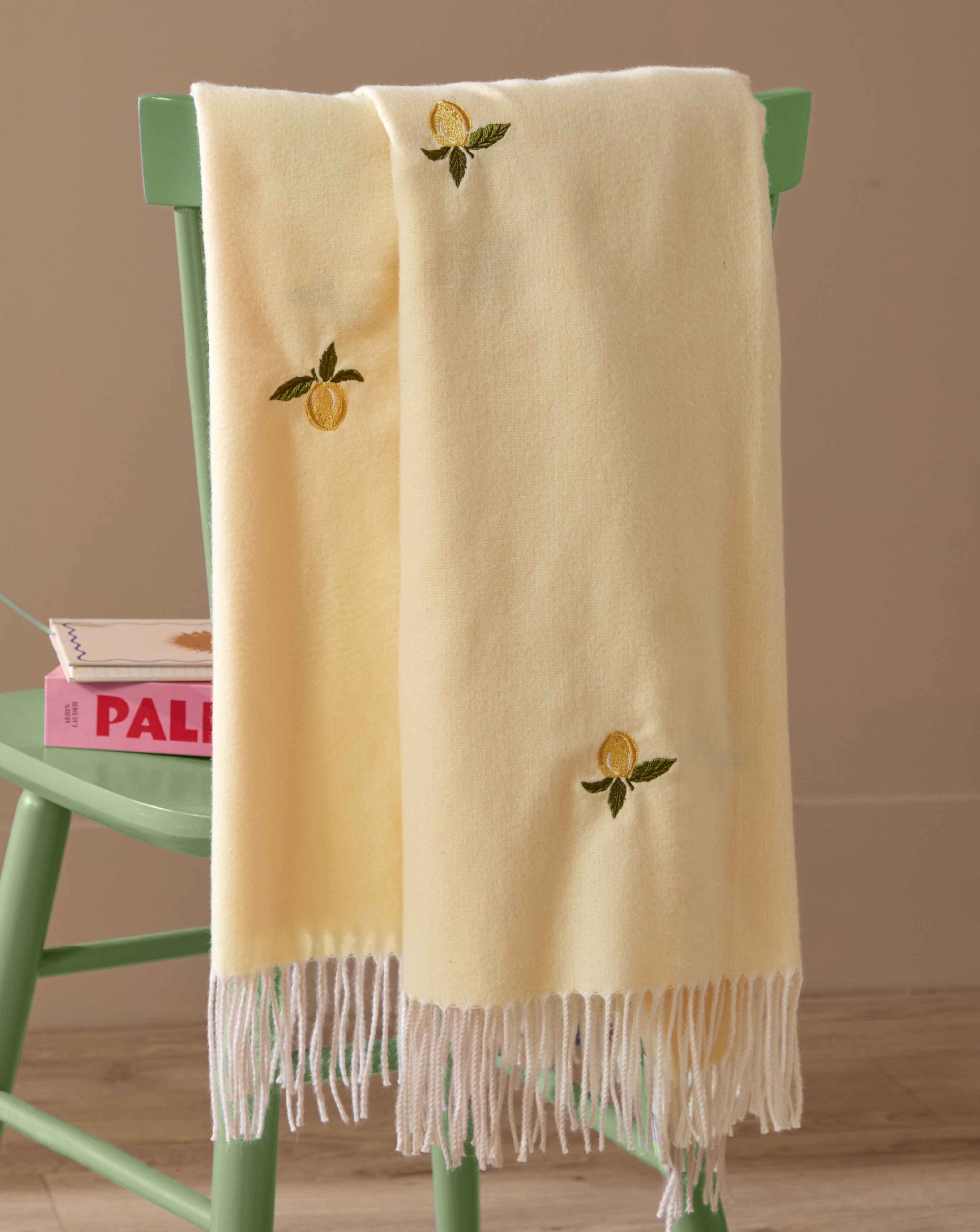 New In - Furn. Fruits Embroidered Throw