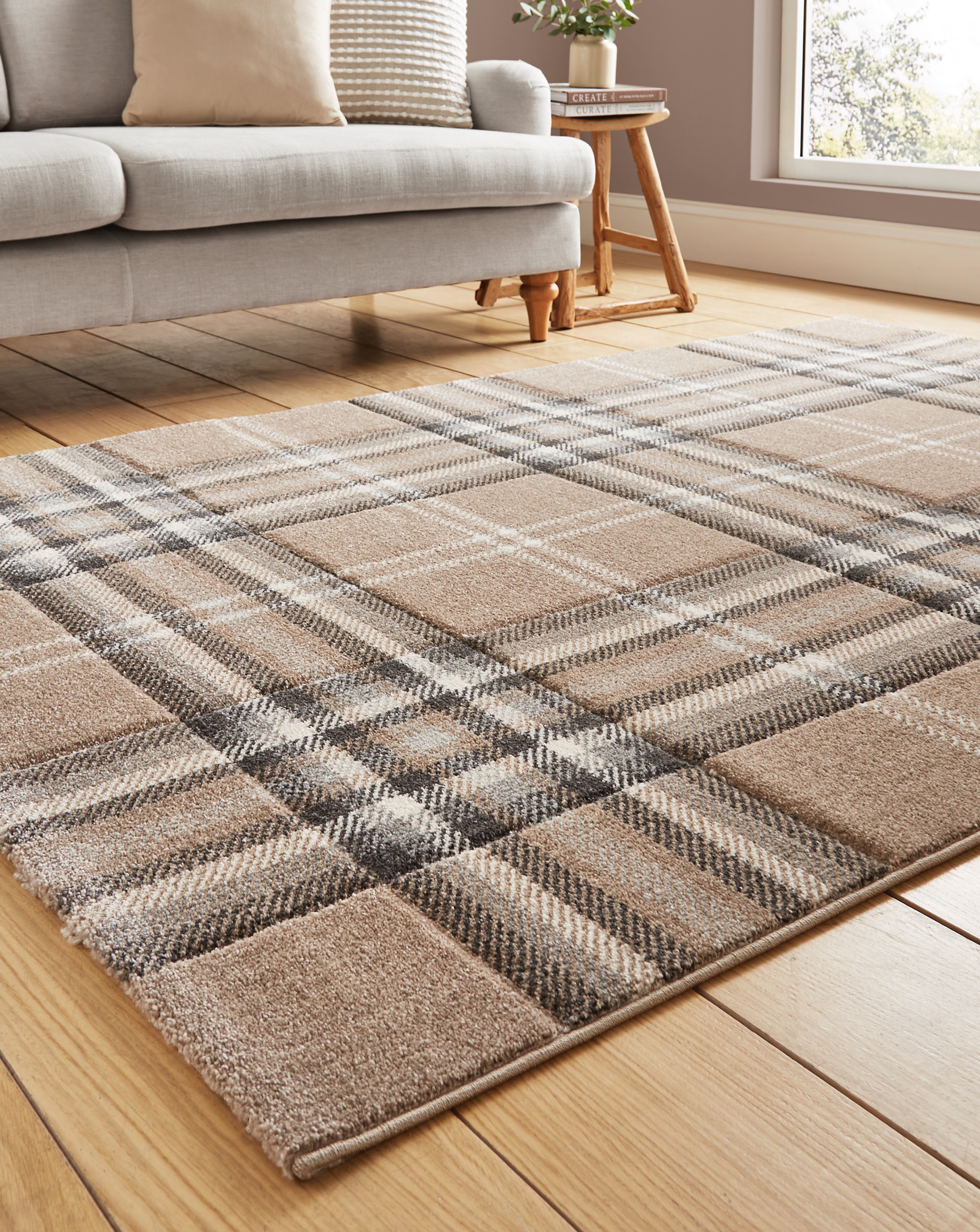 New In - Catherine Lansfield Kelso Check Rug