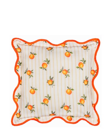 Furn. Fruits Oranges Striped Outdoor Cushion