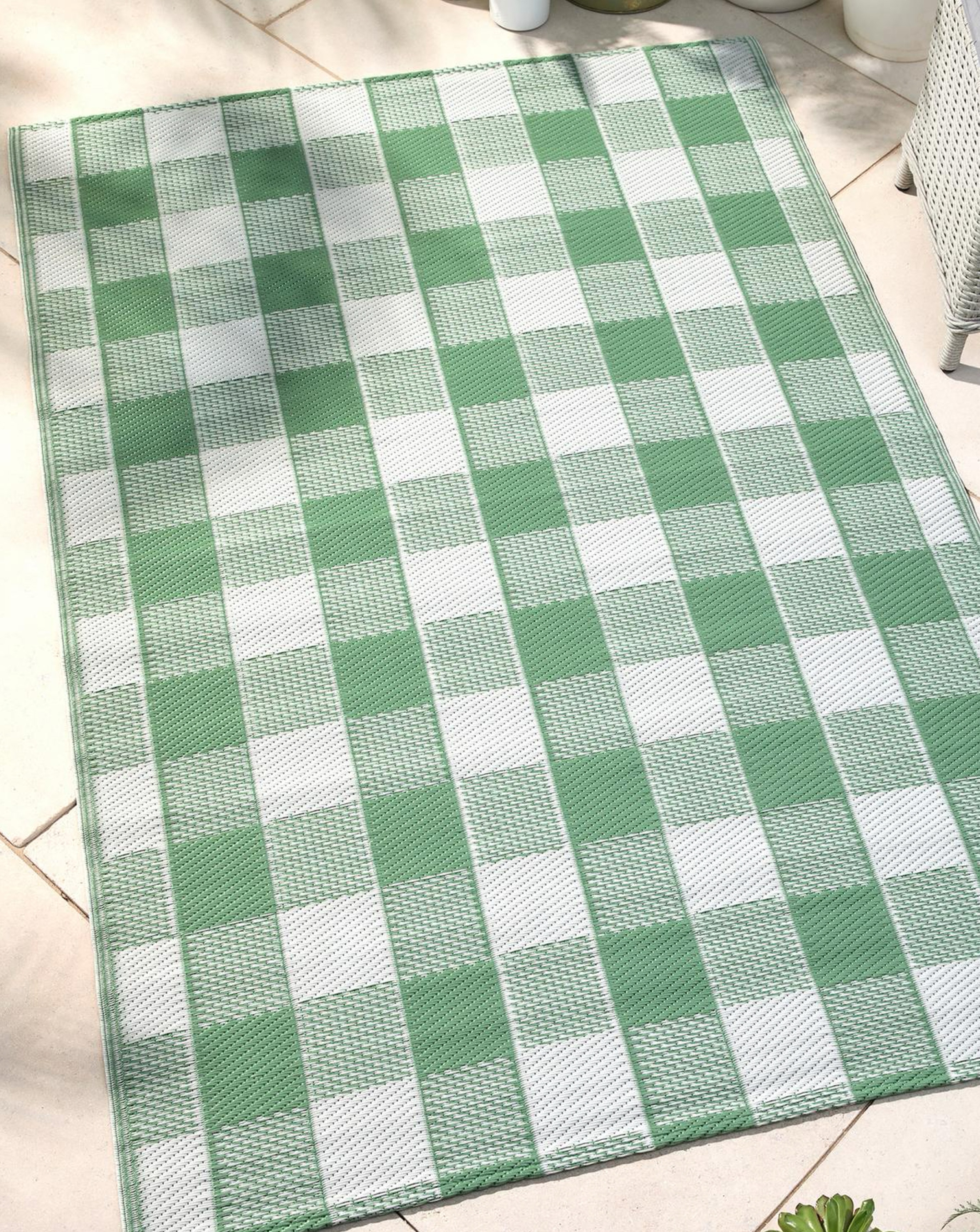 New In - Gingham Outdoor Rug