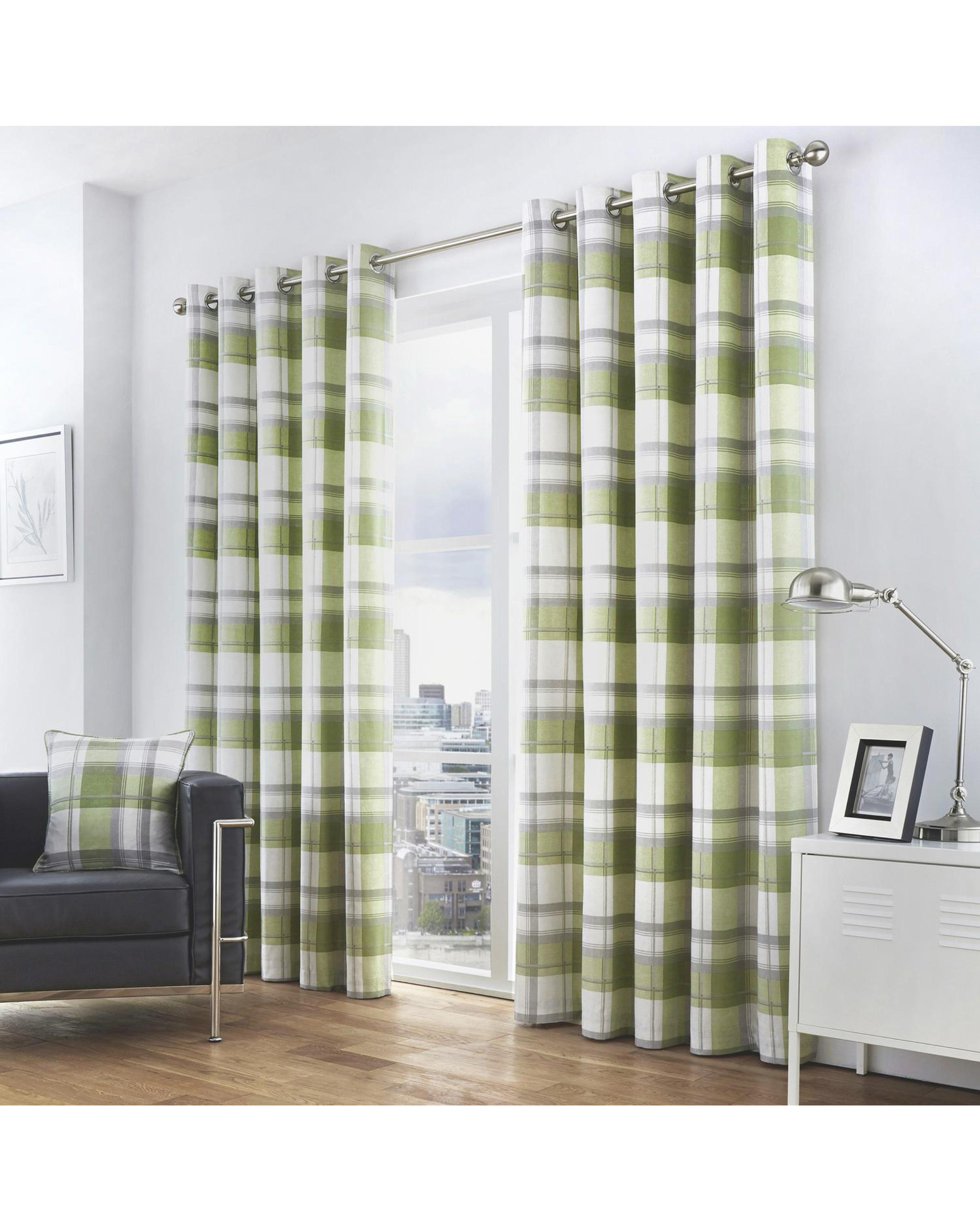 New In - Balmoral Check Eyelet Curtains