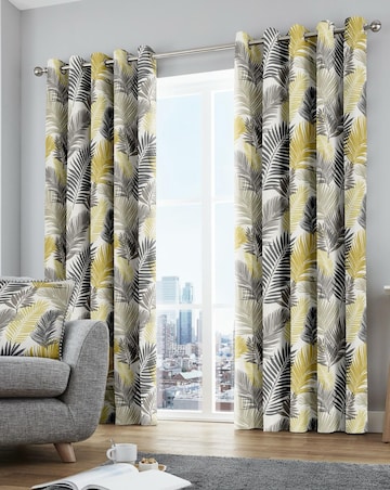 Tropical Eyelet Curtains in Multi