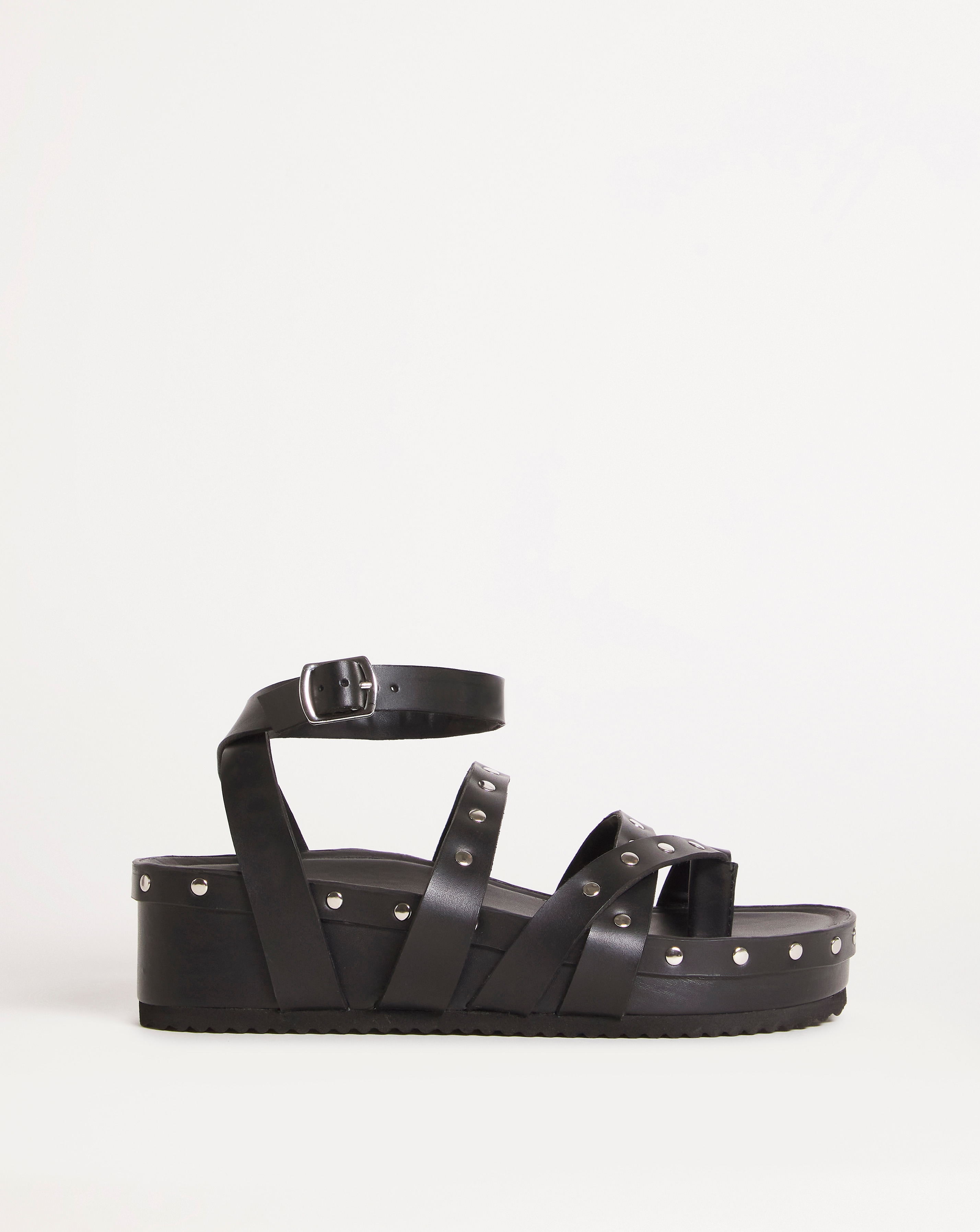 Studded Footbed Sandals Ex Wide
