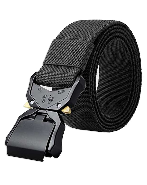 D555 Dale-1 Tactical Stretch Belt with Heavy Duty Quick Release Buckle - Black