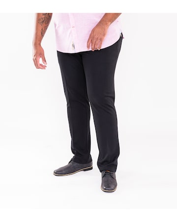 D555 Big & Tall Yarmouth Bi-Stretch Trouser with Flexible Waistband - Black