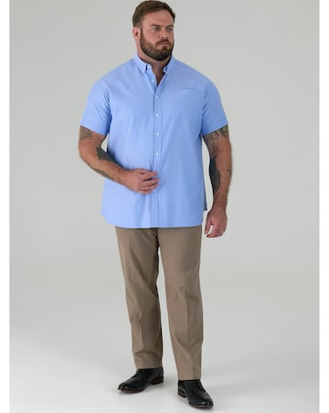 D555 James-SKY BLUE Basic Oxford Short Sleeve Shirt