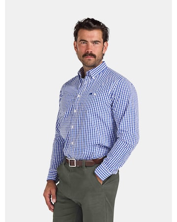 Raging Bull Classic Long Sleeve Gingham Shirt Navy