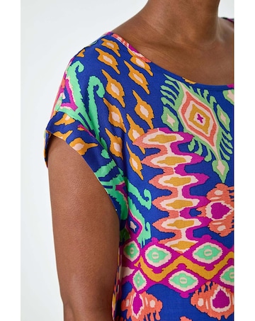 Roman Aztec Print Short Sleeve Top