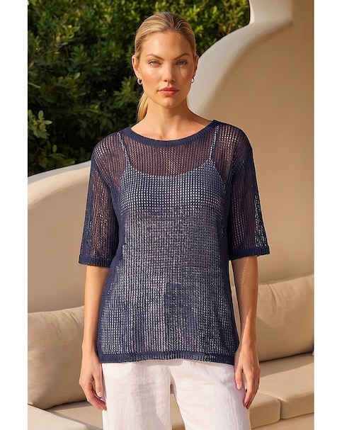 Roman Oversized Textured Stretch Top