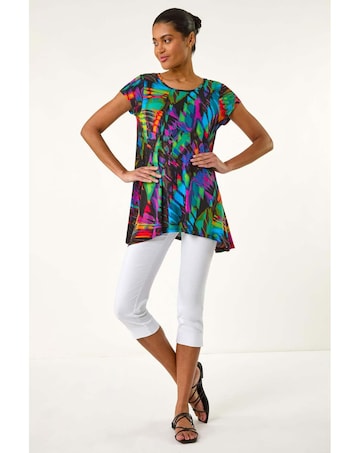 Roman Abstract Print Hanky Hem Tunic