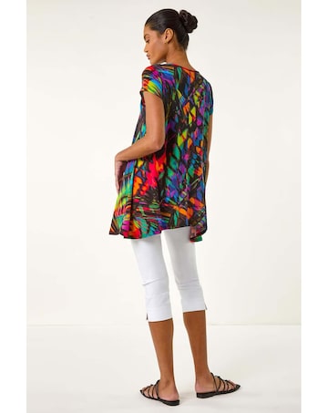 Roman Abstract Print Hanky Hem Tunic
