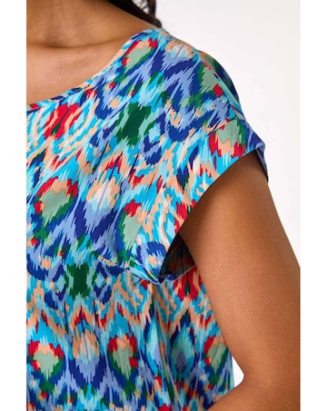 Roman Abstract Print Shell Top