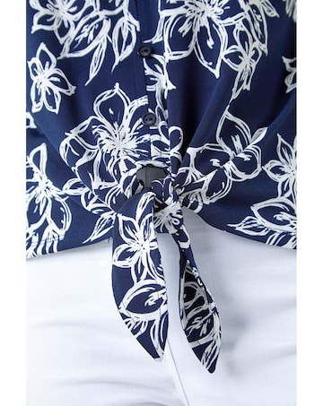Roman Textured Floral Print Top