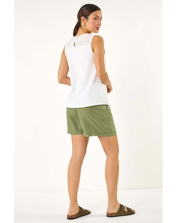 Roman Cotton Broderie Vest Top