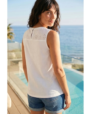 Roman Cotton Broderie Vest Top