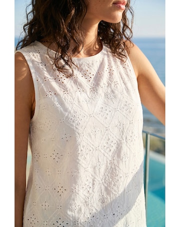 Roman Cotton Broderie Vest Top