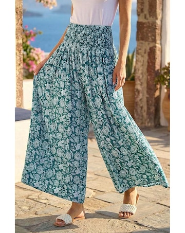Roman Floral Palazzo Stretch Trouser