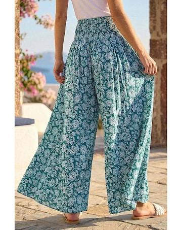 Roman Floral Palazzo Stretch Trouser