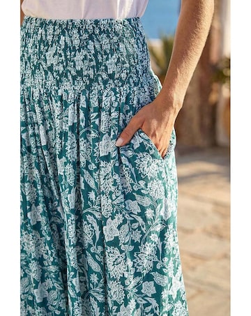 Roman Floral Palazzo Stretch Trouser