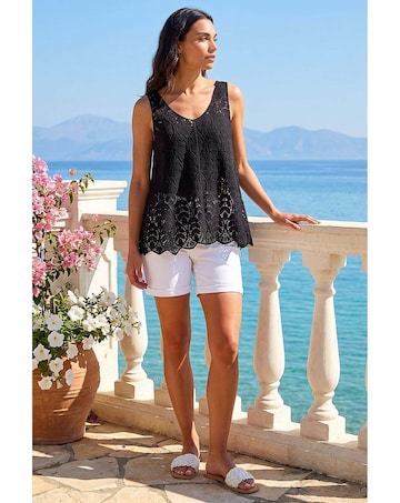 Roman Crochet Knit Vest Top