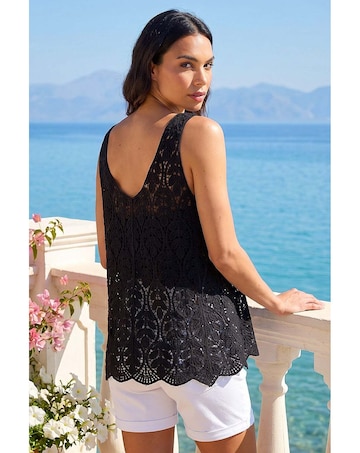 Roman Crochet Knit Vest Top