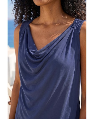 Roman Cowl Neck Stretch Top