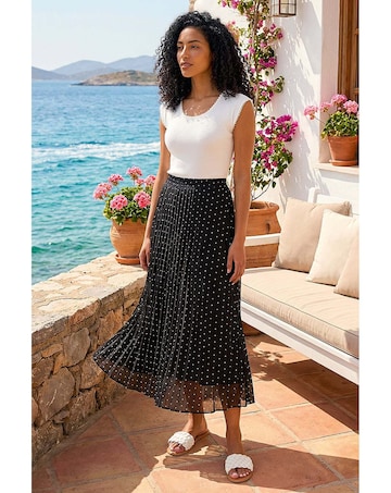 Roman Polka Dot Maxi Skirt