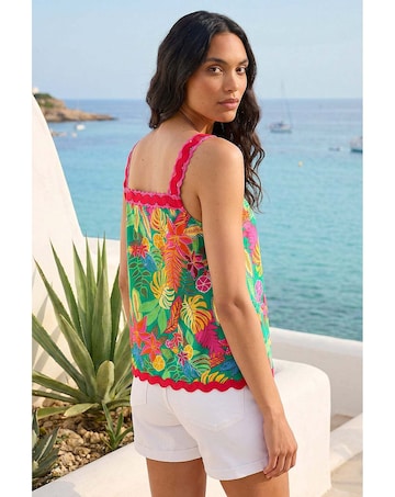 Roman Floral Ric Rac Cami Top