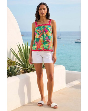 Roman Floral Ric Rac Cami Top
