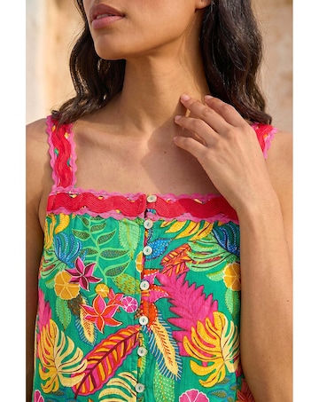 Roman Floral Ric Rac Cami Top