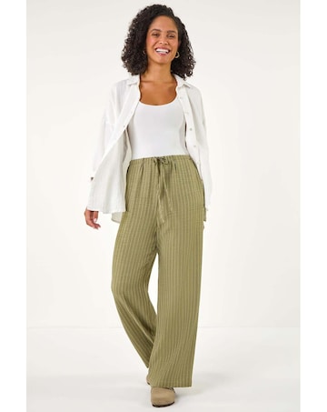 Roman Stripe Tie Waist Pocket Trouser