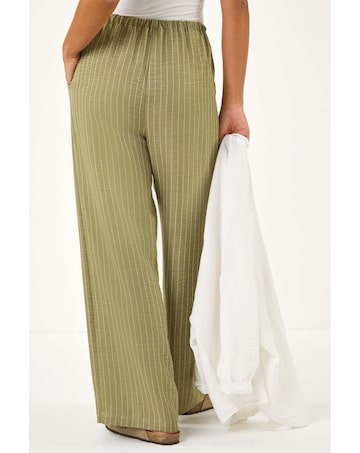 Roman Stripe Tie Waist Pocket Trouser