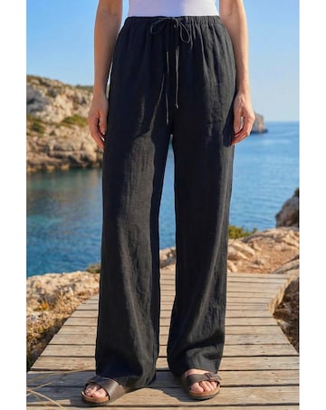 Roman Linen Blend Wide Leg Trouser