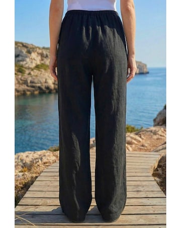 Roman Linen Blend Wide Leg Trouser