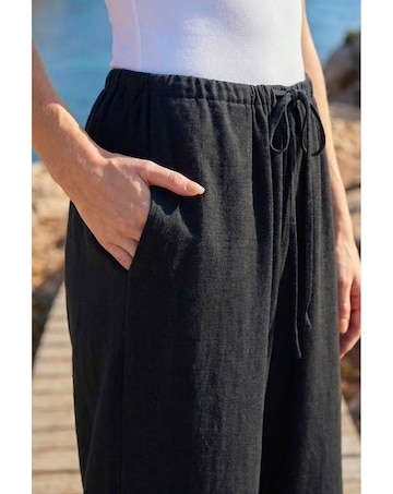 Roman Linen Blend Wide Leg Trouser