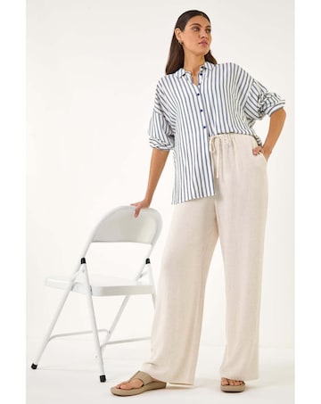 Roman Linen Blend Wide Leg Trouser
