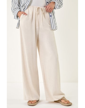 Roman Linen Blend Wide Leg Trouser