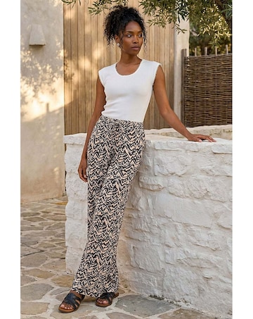 Roman Abstract Wide Leg Trouser